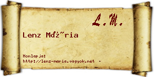Lenz Mária névjegykártya