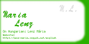 maria lenz business card